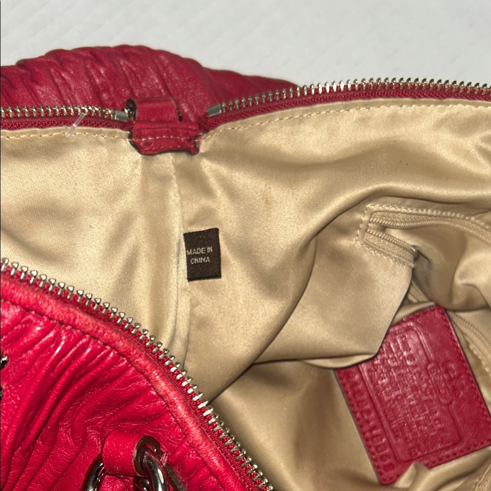Coach Cherry Red Leather Shoulder Bag - Picture 11 of 15